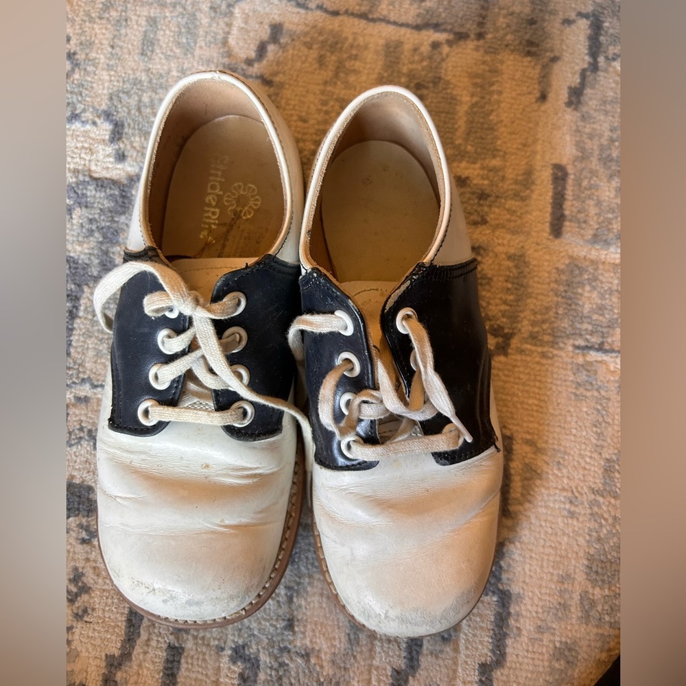 Vintage Stride Rite Black and White Kids Oxfords